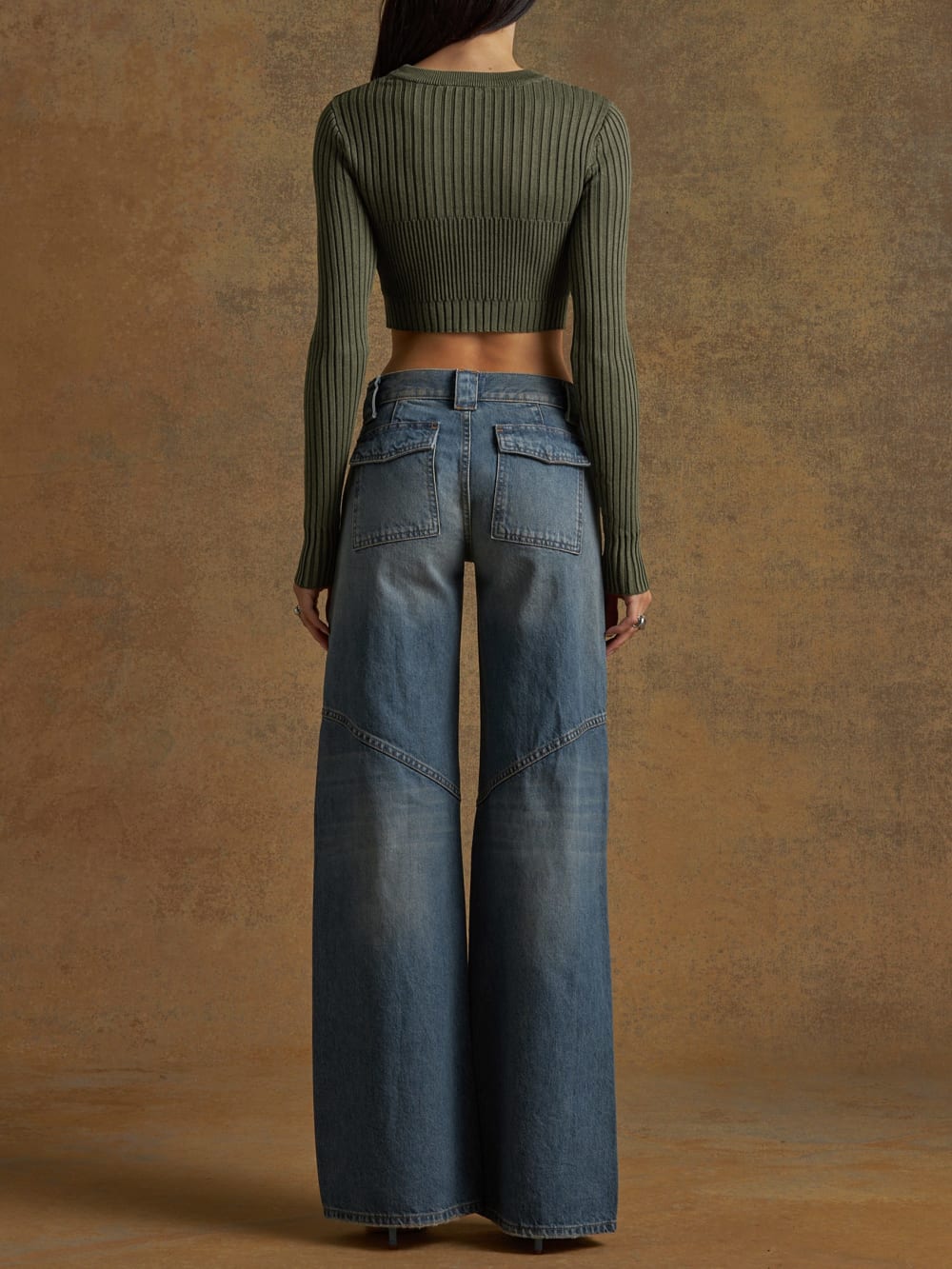 long-sleeve layered sweater top