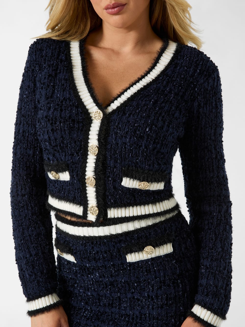 Textured knit cardigan