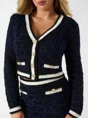 Textured knit cardigan