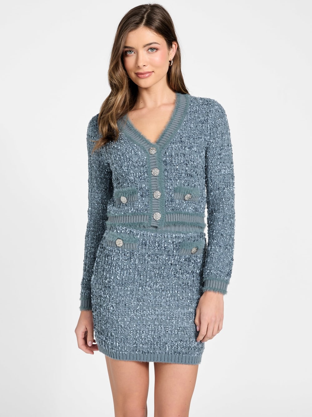 Textured knit cardigan