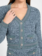 Textured knit cardigan