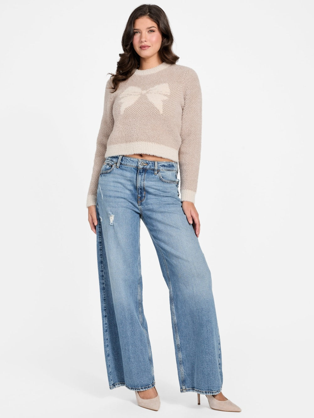 Bow Fuzzy Sweater
