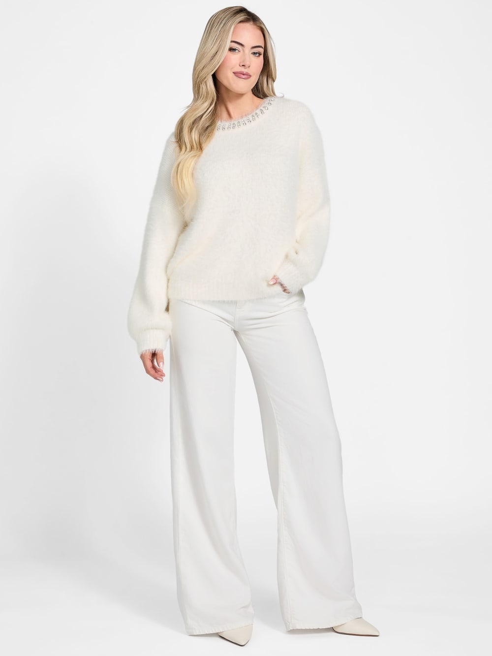 Arisa Rhinestone Neck Sweater