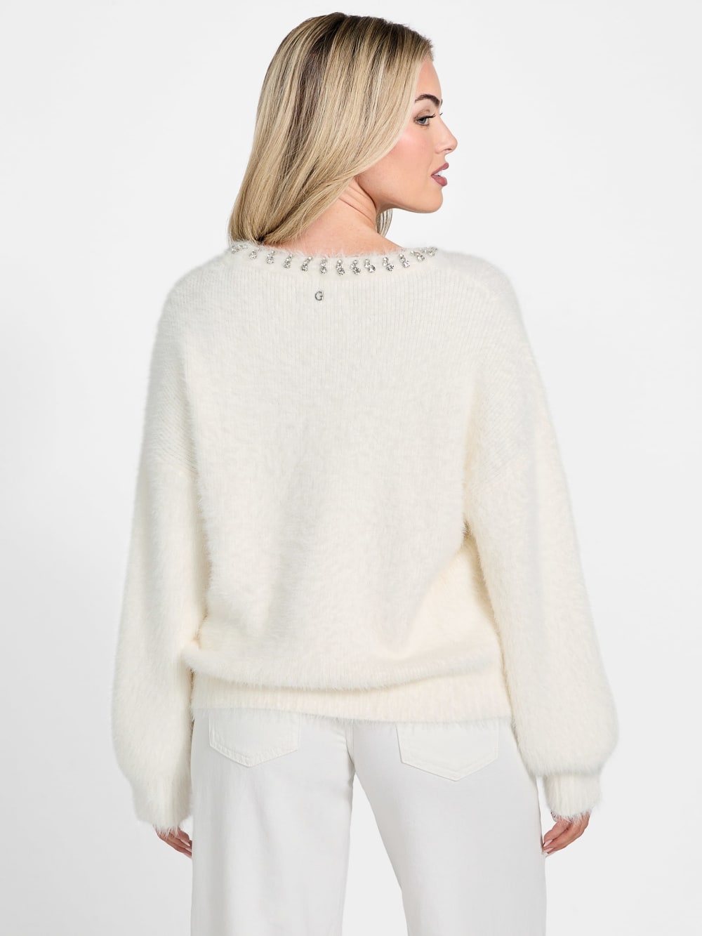 Arisa Rhinestone Neck Sweater