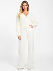 Kinako Fuzzy Cable-Knit Cardigan