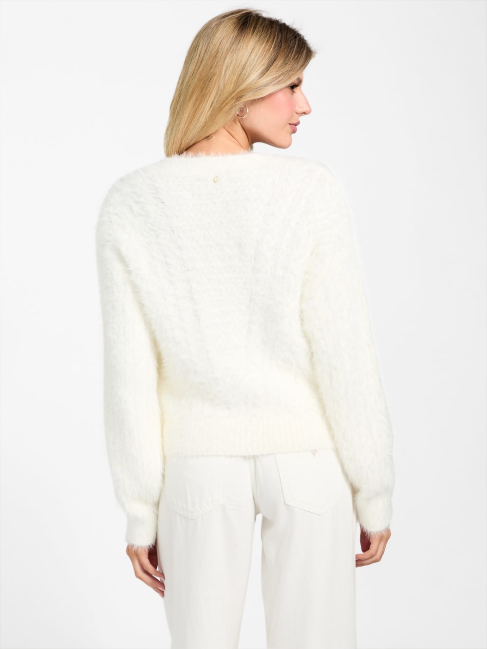 Kinako Fuzzy Cable-Knit Cardigan