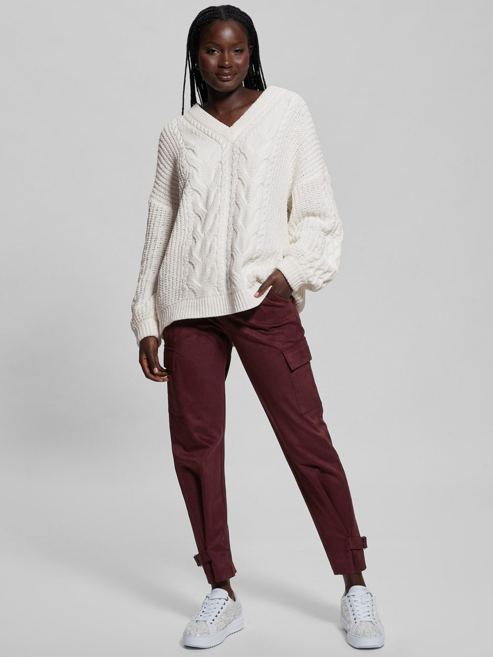 Aki Chenille Cable-Knit Sweater