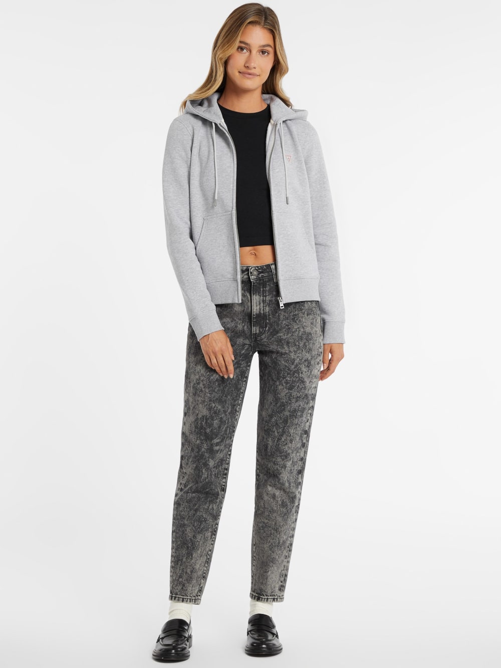 Mini Patch Zip-Up Sweatshirt