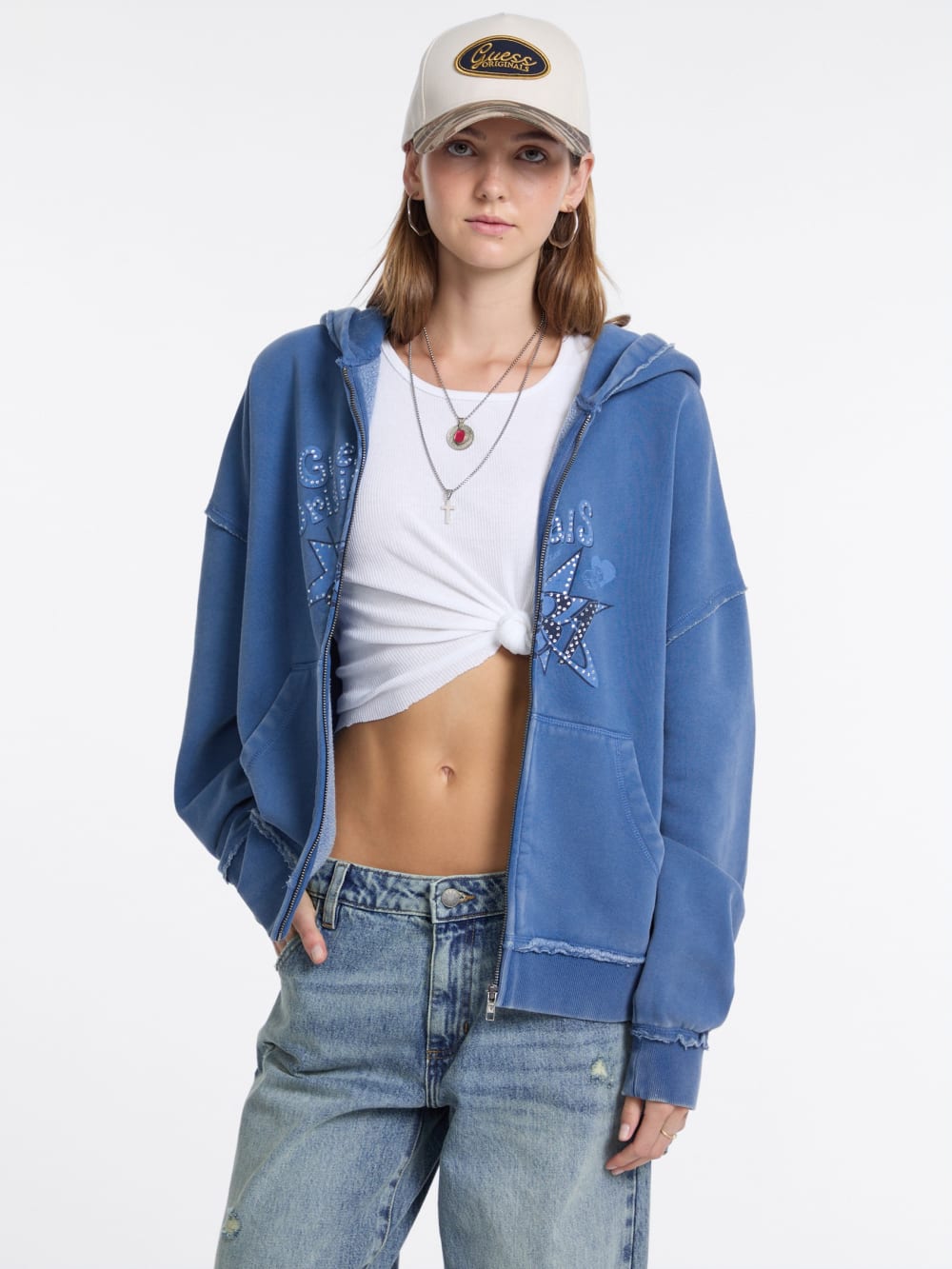 GUESS Originals Star Rhinestone Hoodie