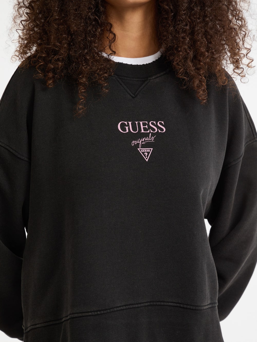 GUESS Originals Eco Distressed Baker Crewneck