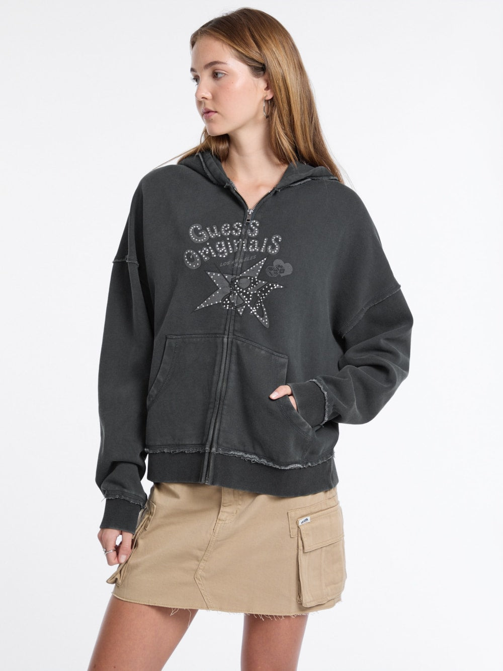 GUESS Originals Star Rhinestone Hoodie