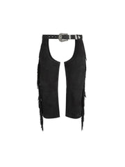 fringe capri suede chaps