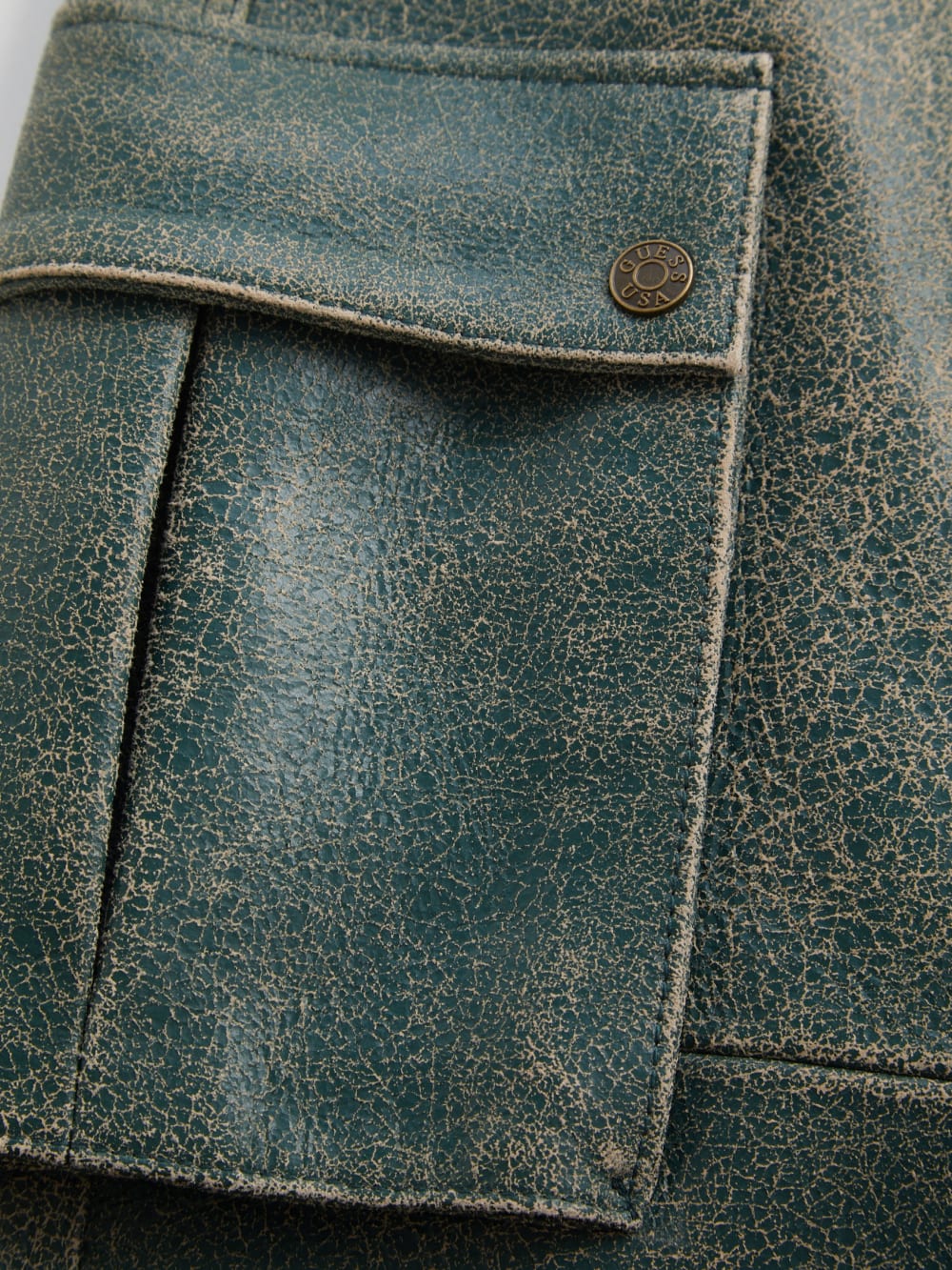 crackled leather cargo pants