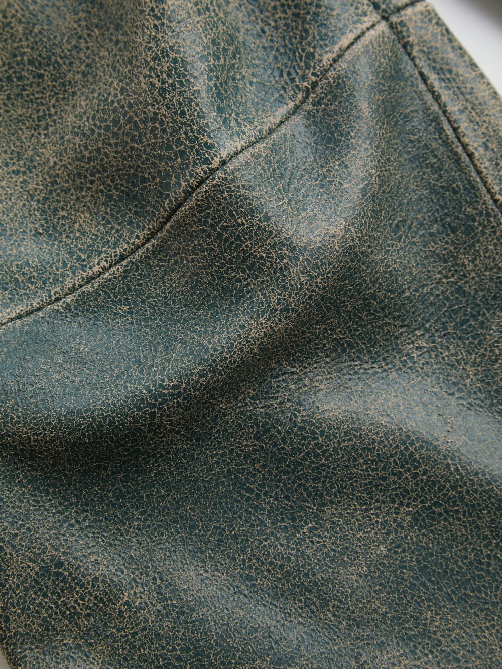 crackled leather cargo pants