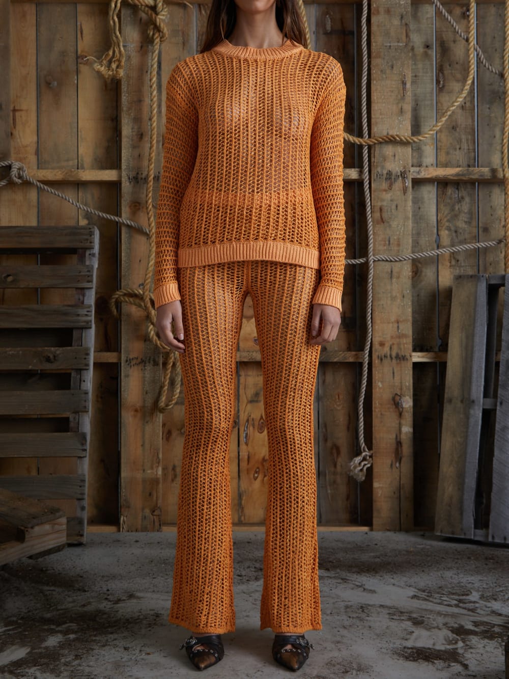 open knit bottoms
