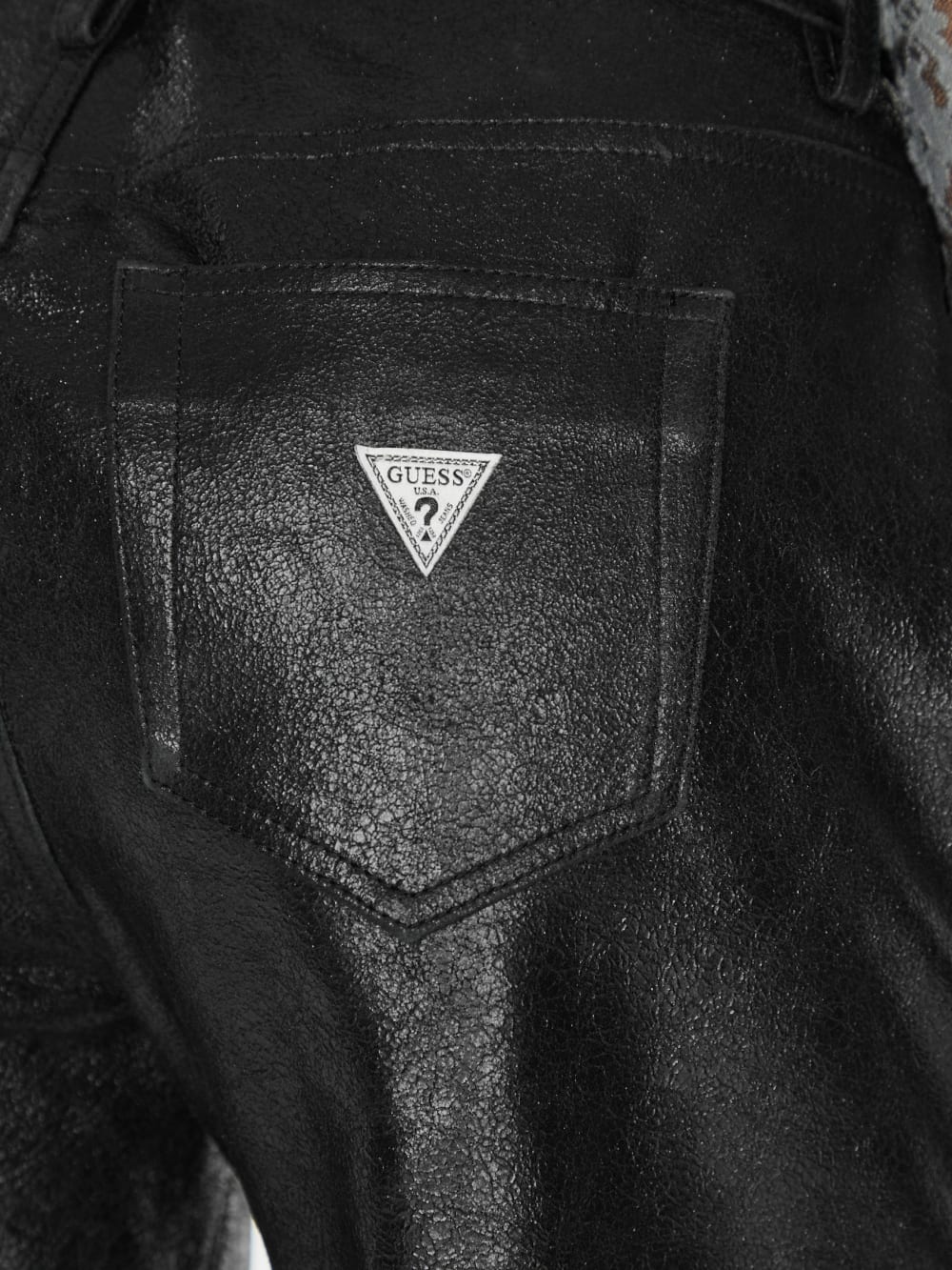 crackled leather pants