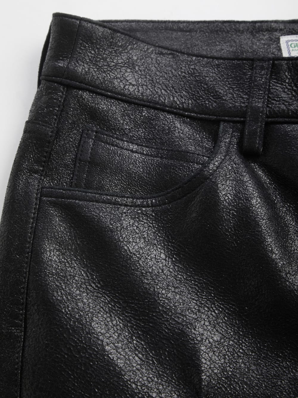 crackled leather pants