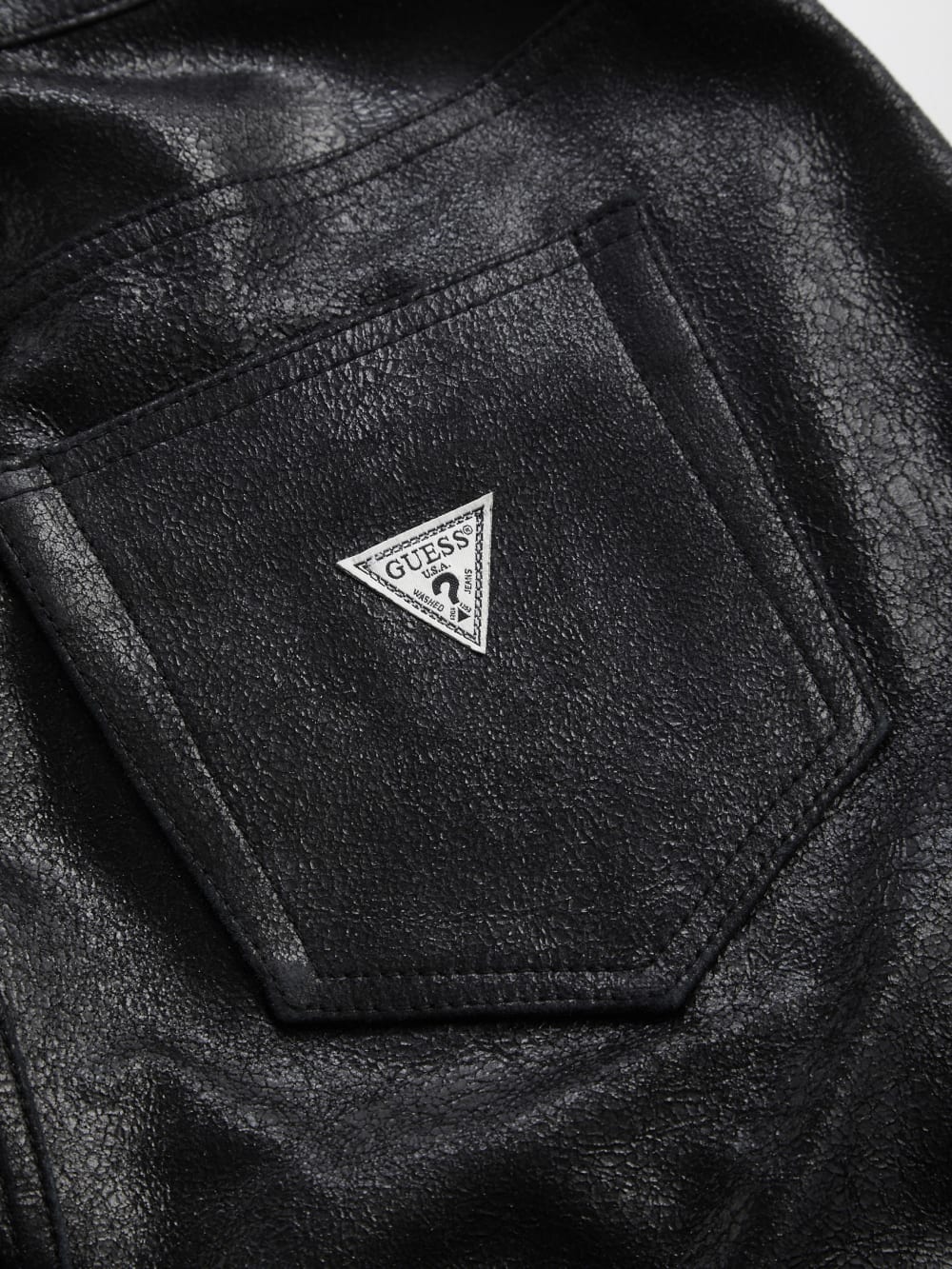crackled leather pants
