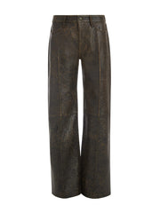 crackled leather pants