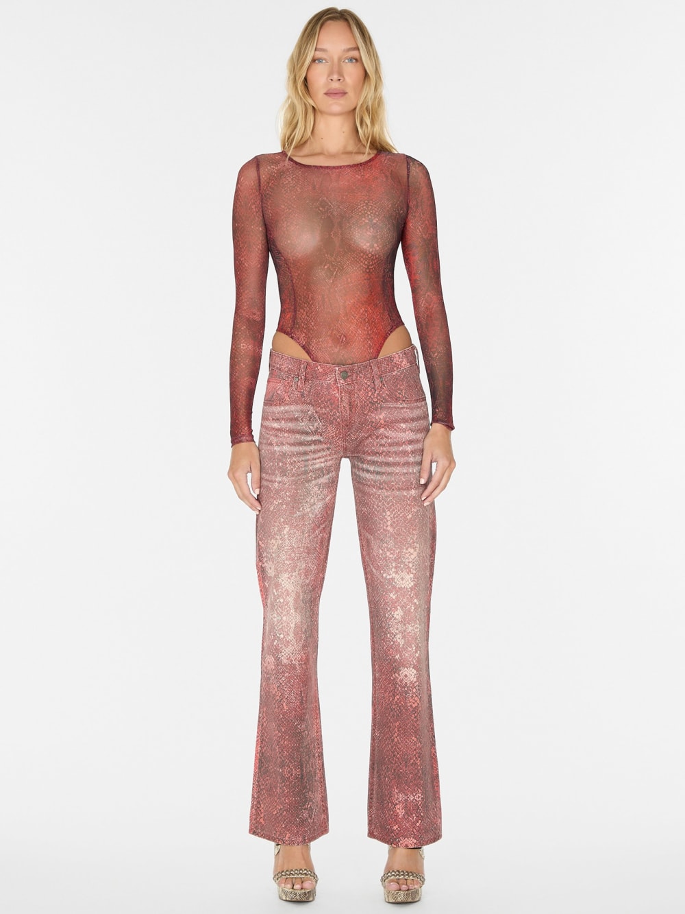 printed straight pant