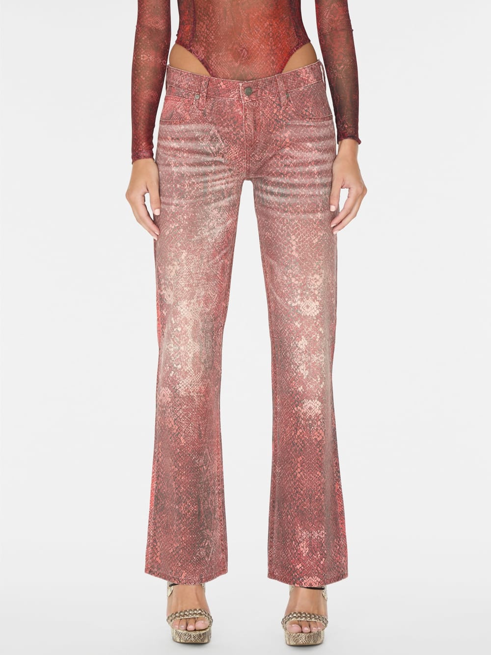 printed straight pant