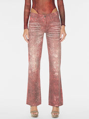 printed straight pant