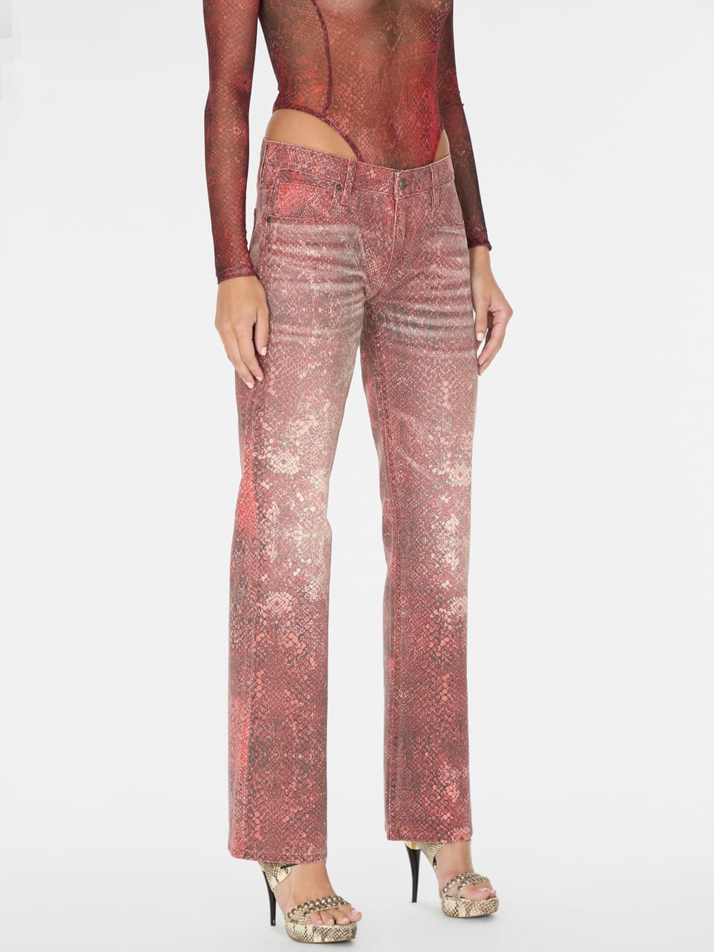 printed straight pant
