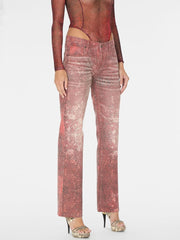 printed straight pant