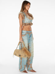 baggy burnt jeans