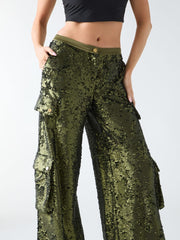 Kaia Sequin Cargo Pants