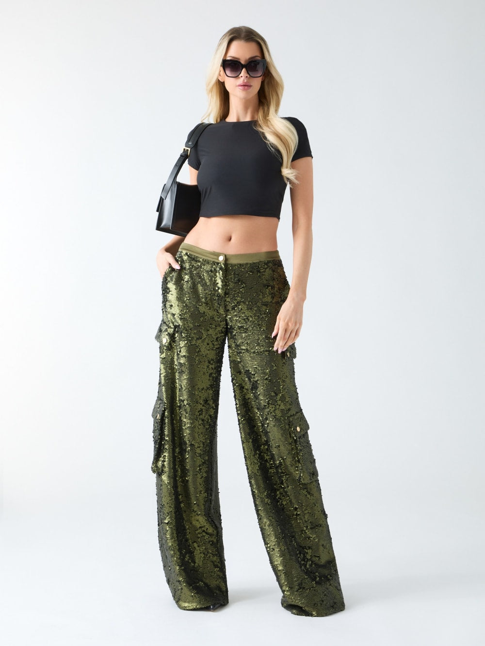 Kaia Sequin Cargo Pants