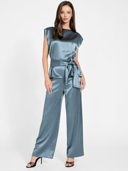 Satin wide leg pants