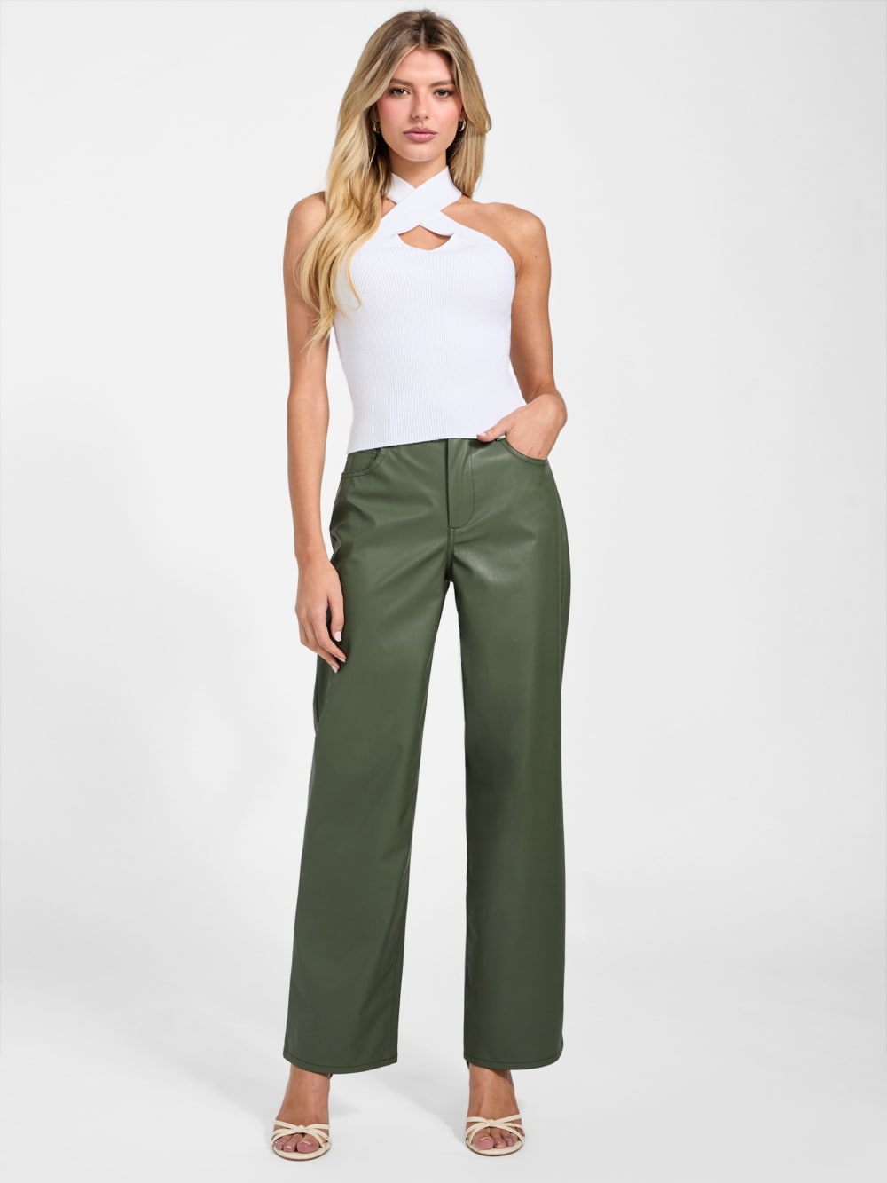 Alix Faux-Leather High-Rise Straight Pants