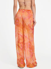 Printed Silk-Blend Chiffon Pants