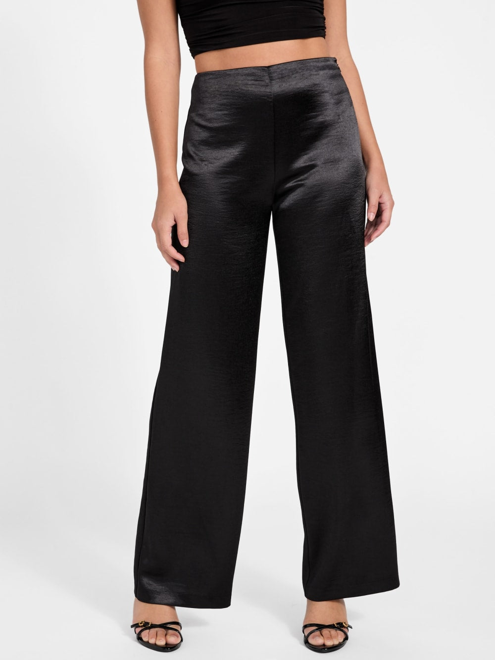 Satin wide leg pants