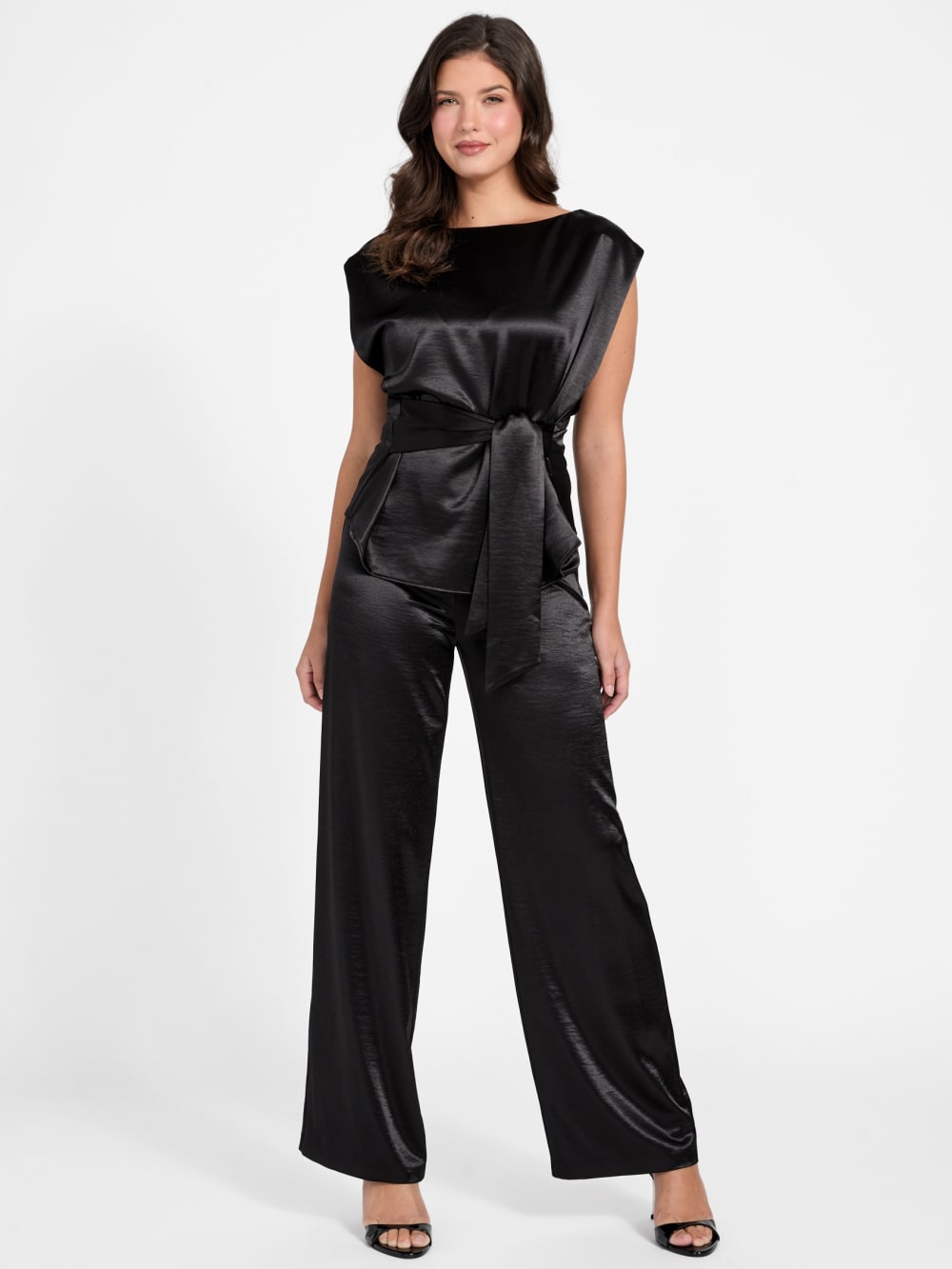 Satin wide leg pants
