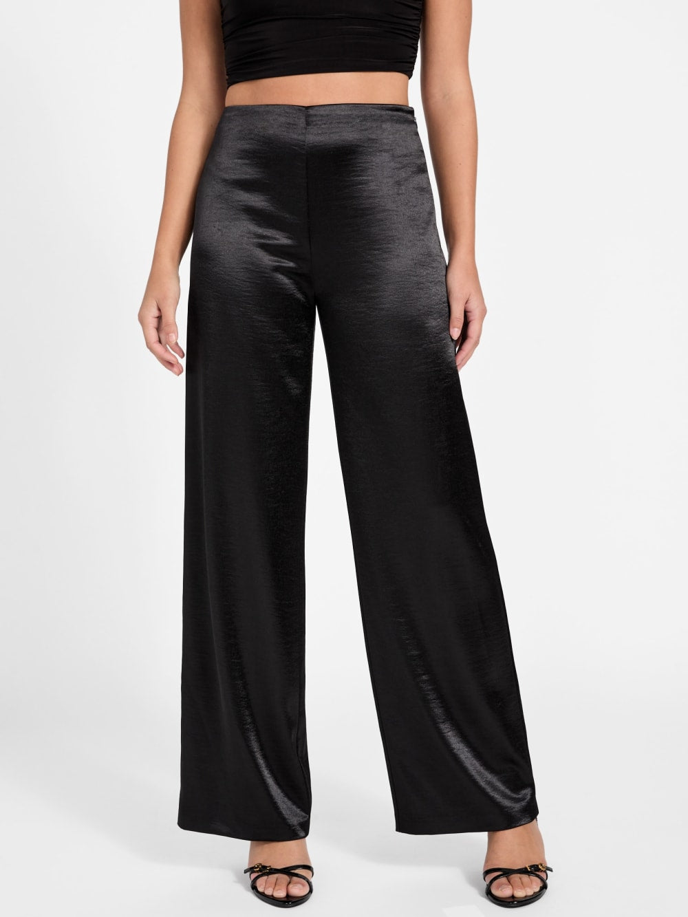 Satin wide leg pants