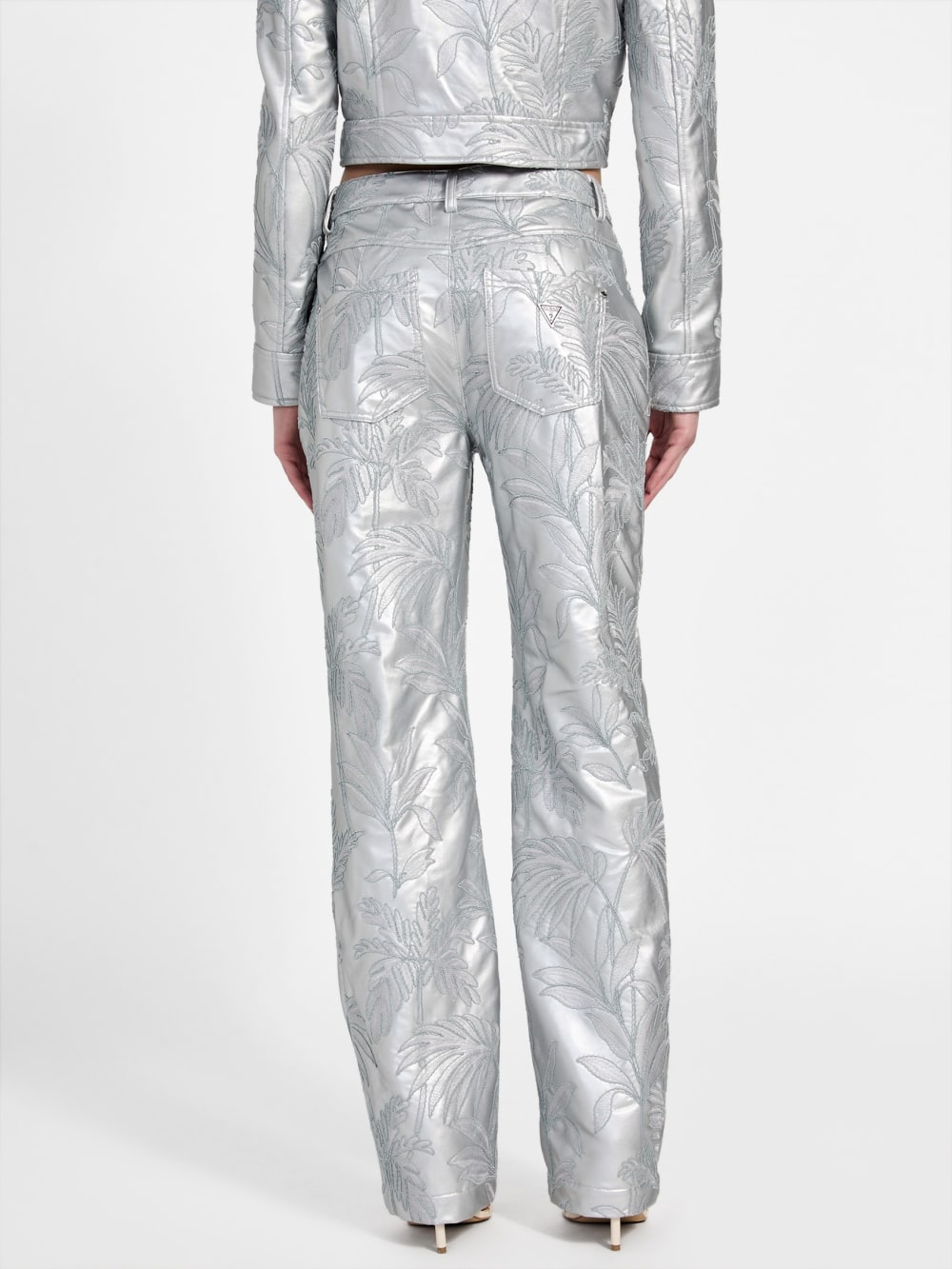 Clelia Faux-Leather Embroidered Pants