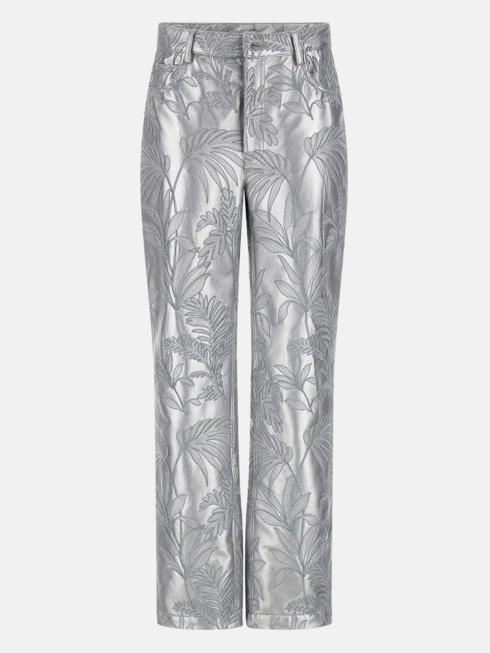 Clelia Faux-Leather Embroidered Pants