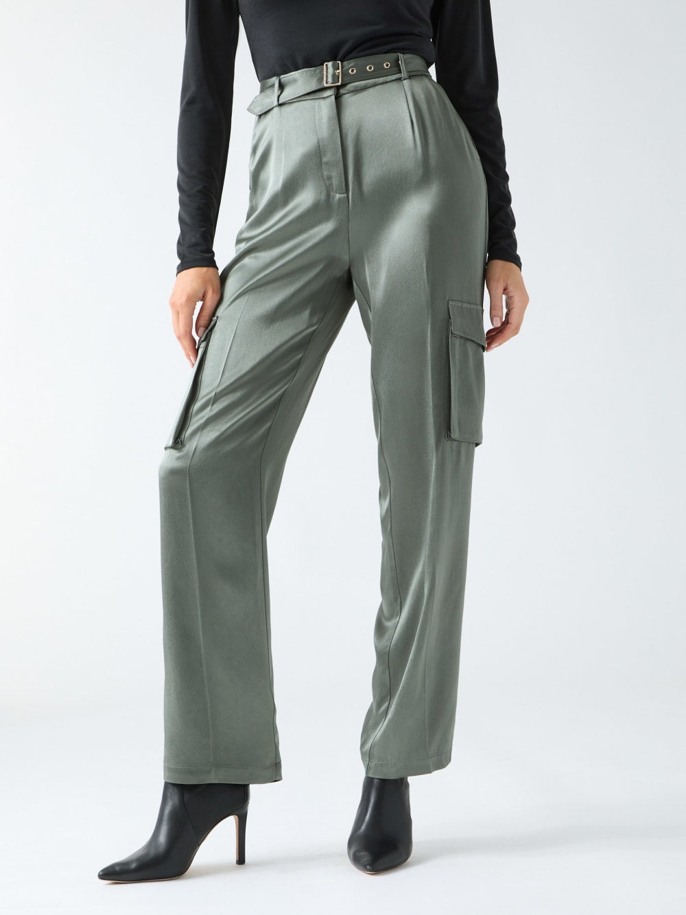 Fannie Satin Cargo Pant