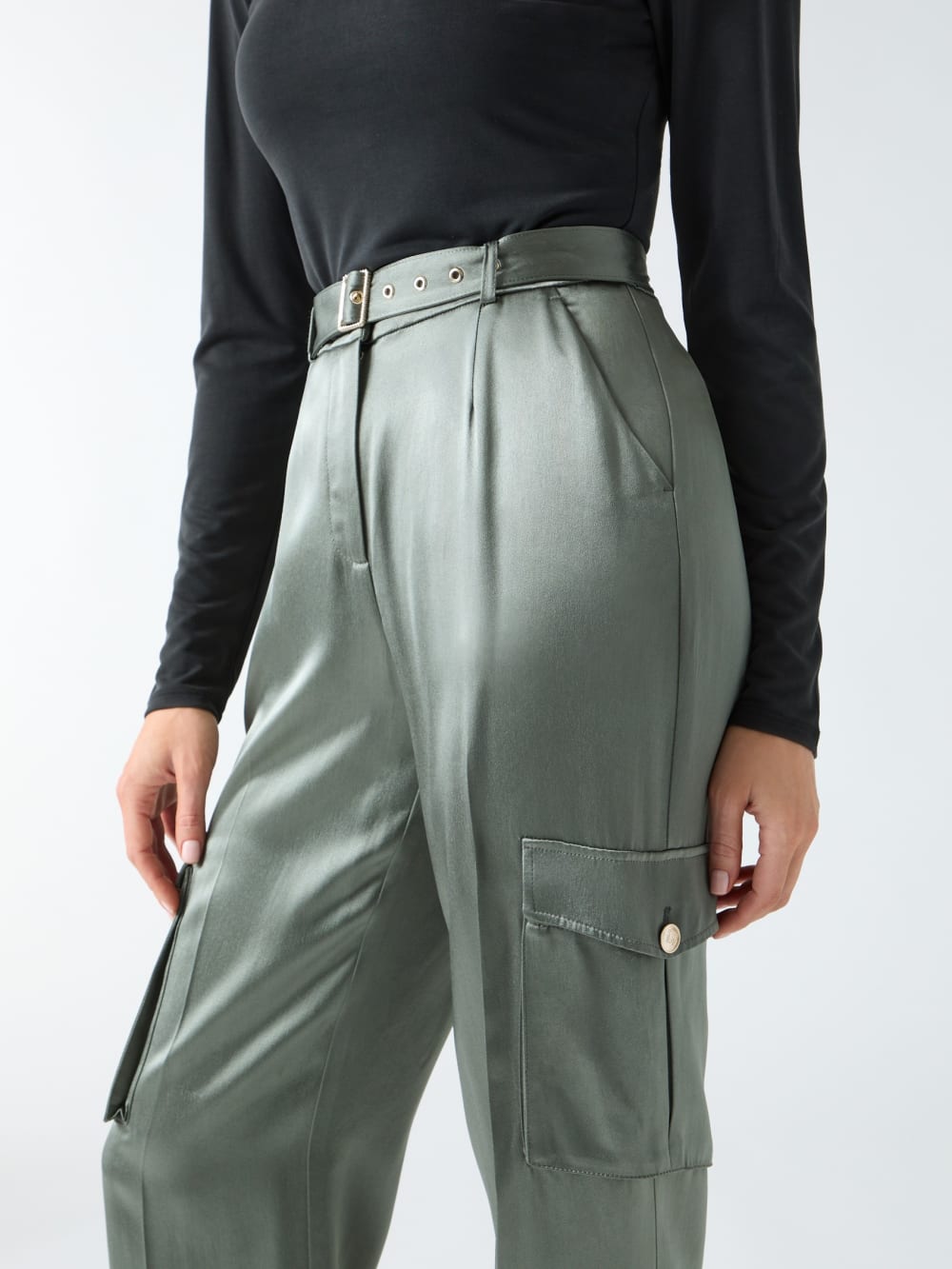 Fannie Satin Cargo Pant