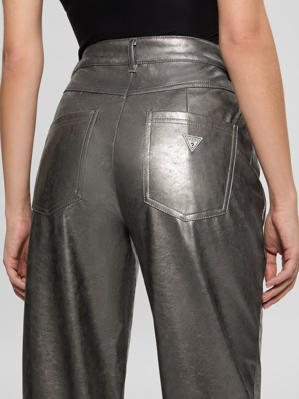 Ambra Metallic Faux-Leather Pants