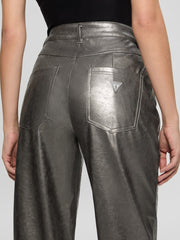 Ambra Metallic Faux-Leather Pants