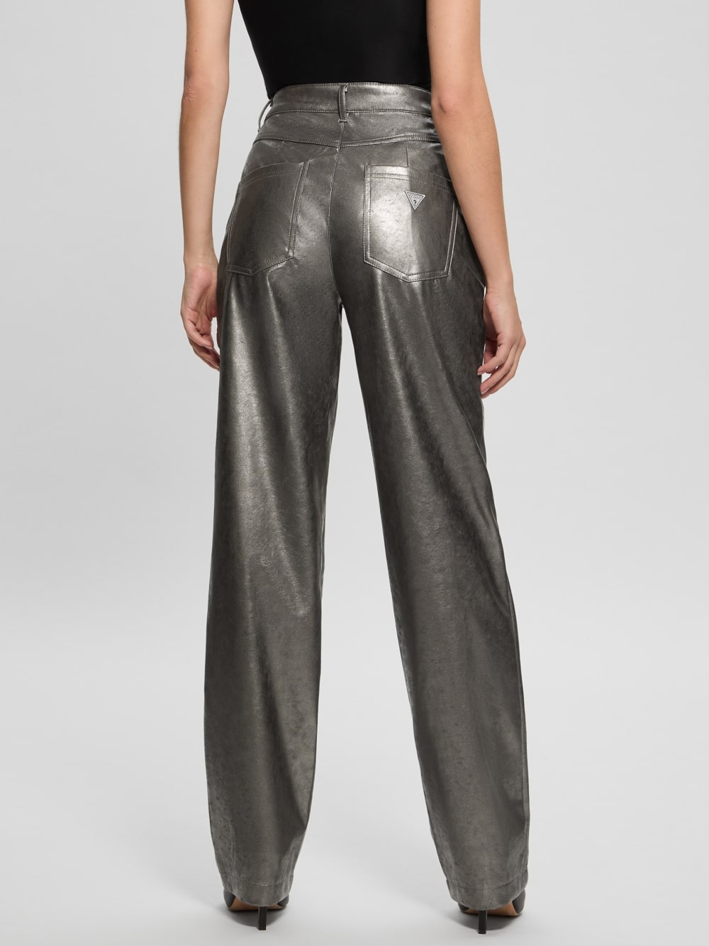 Ambra Metallic Faux-Leather Pants