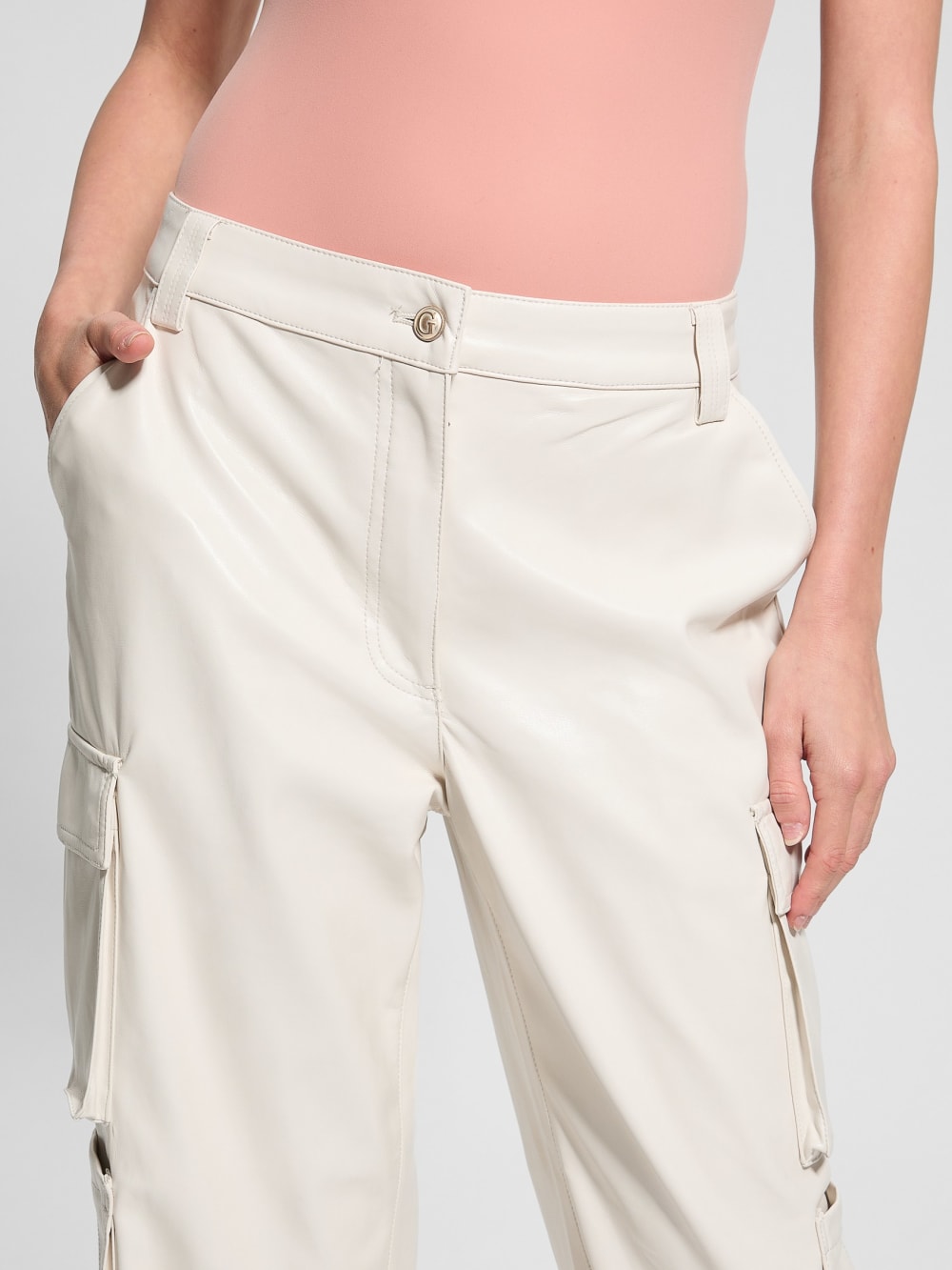 Kori Faux-Leather Cargo Pants