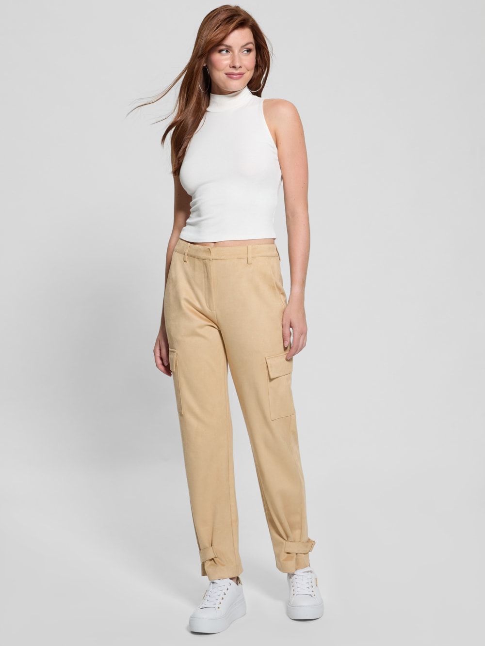 Mariza Faux-Suede Cargo Pants