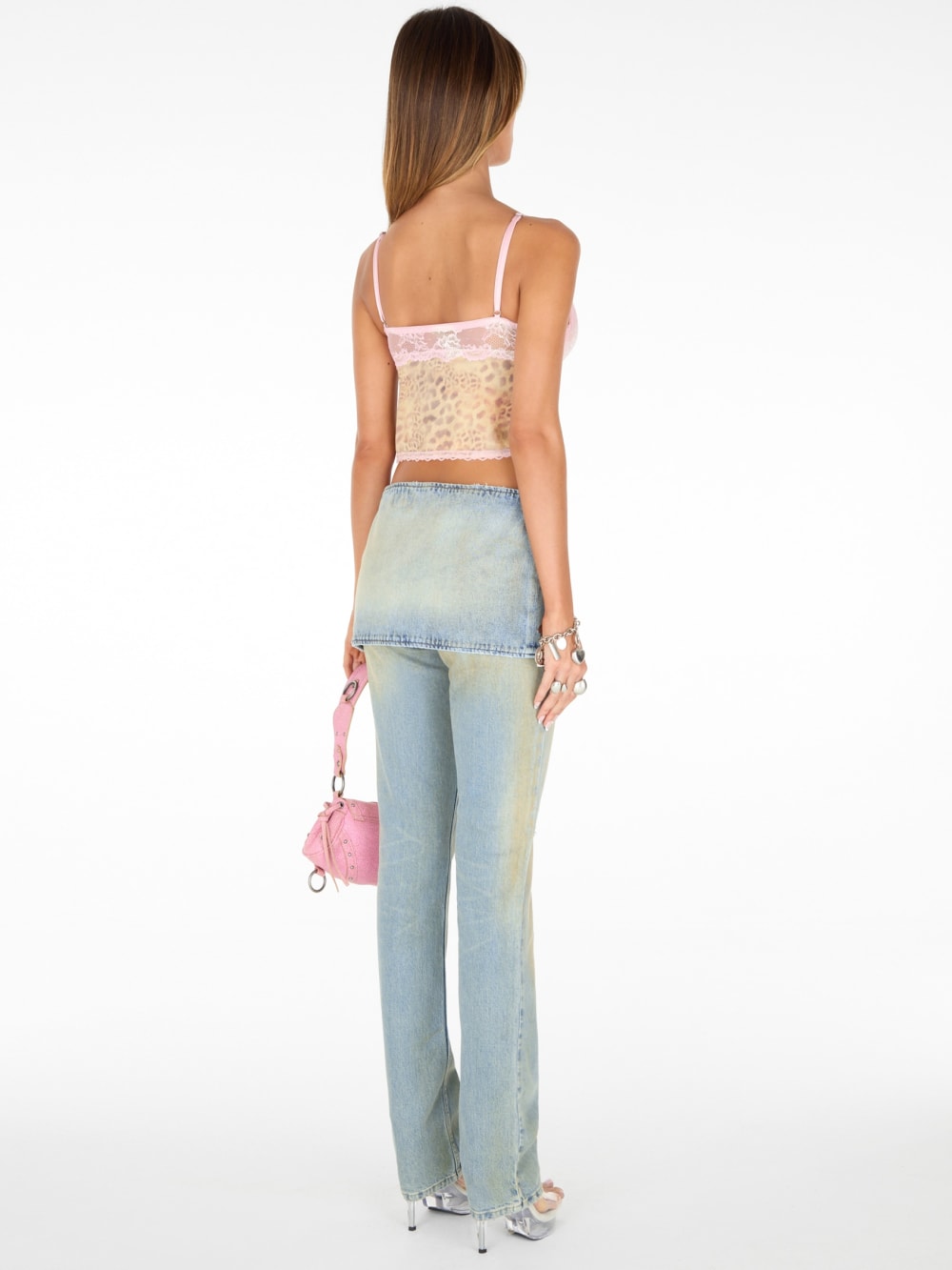 belted mini denim skirt