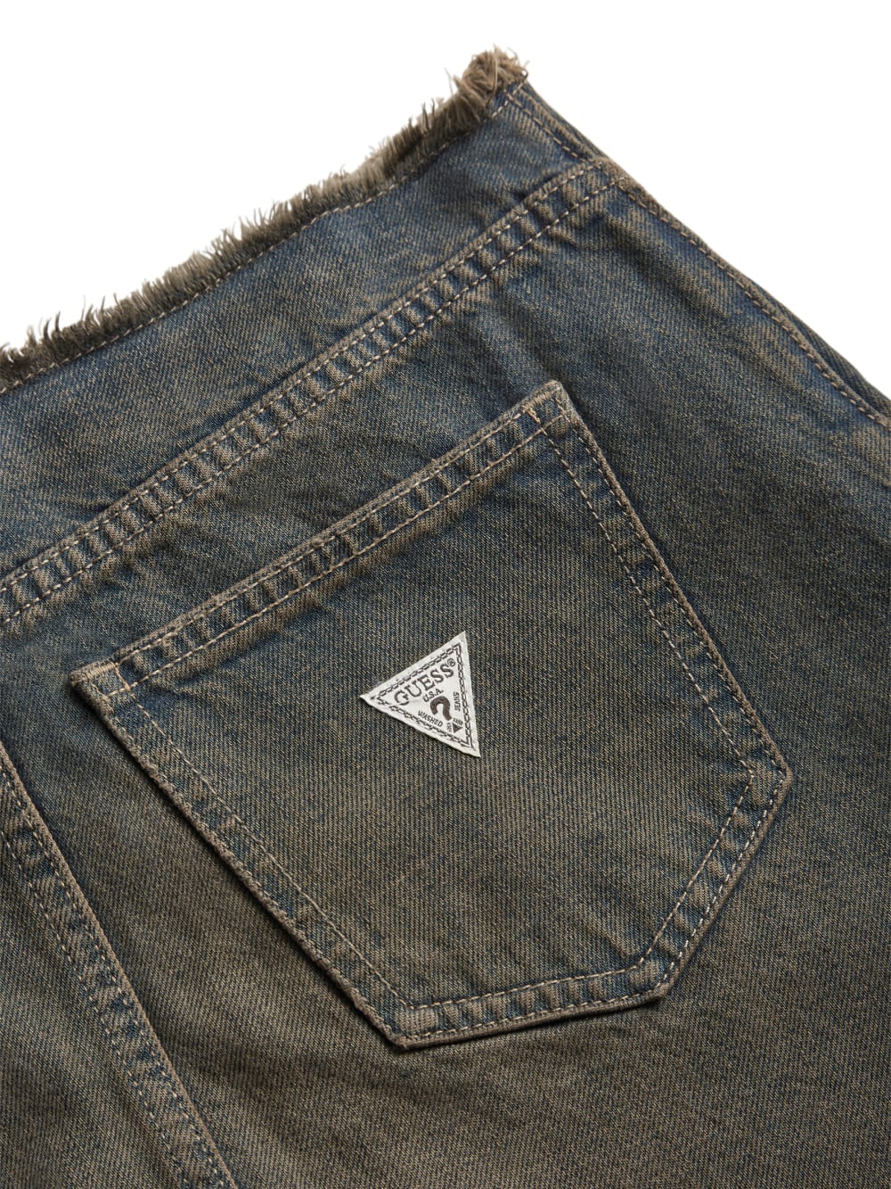 open front denim skirt