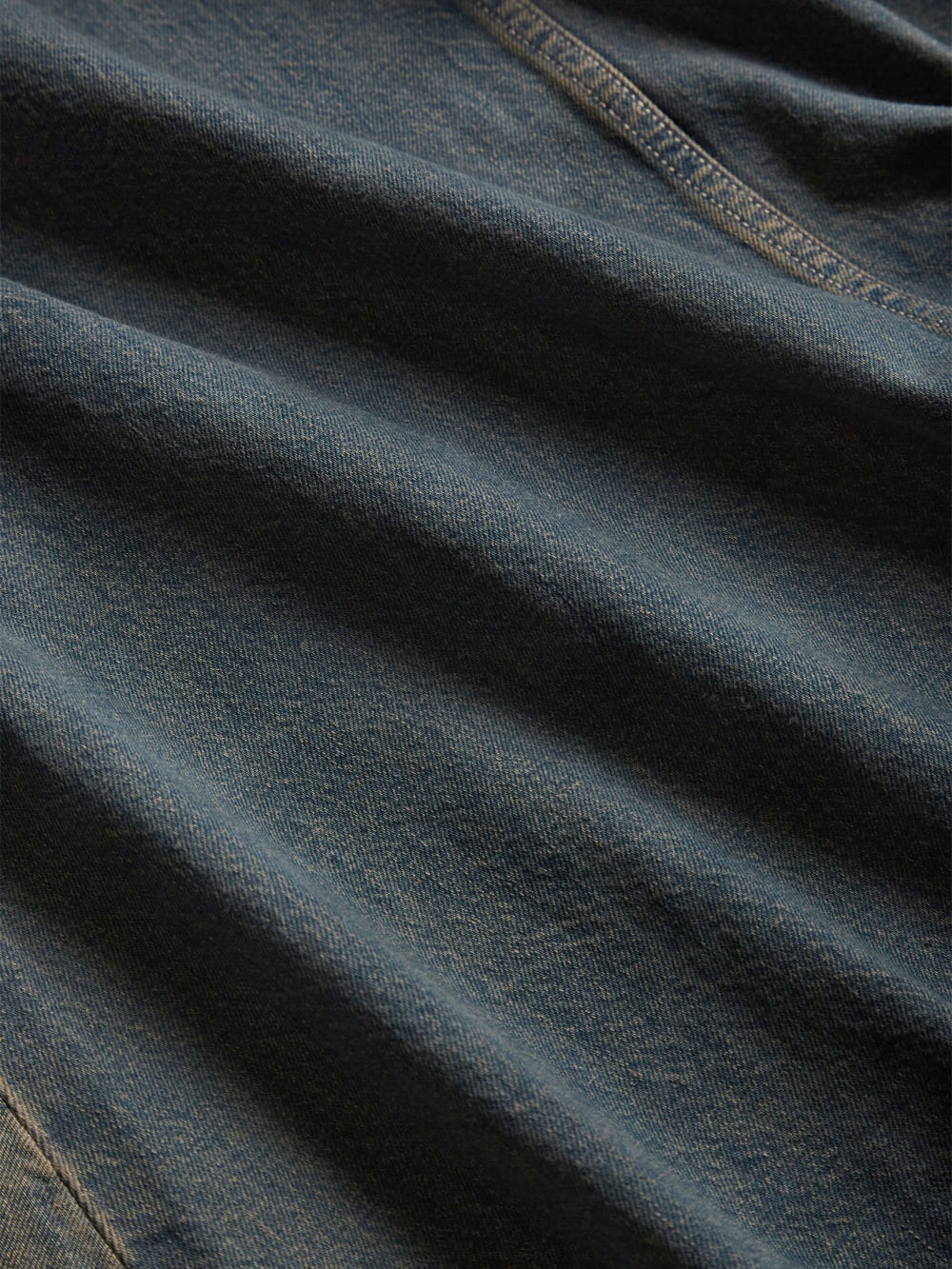 open front denim skirt