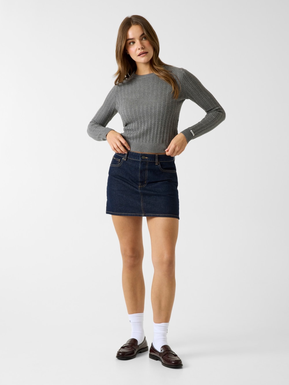 Denim mini skirt